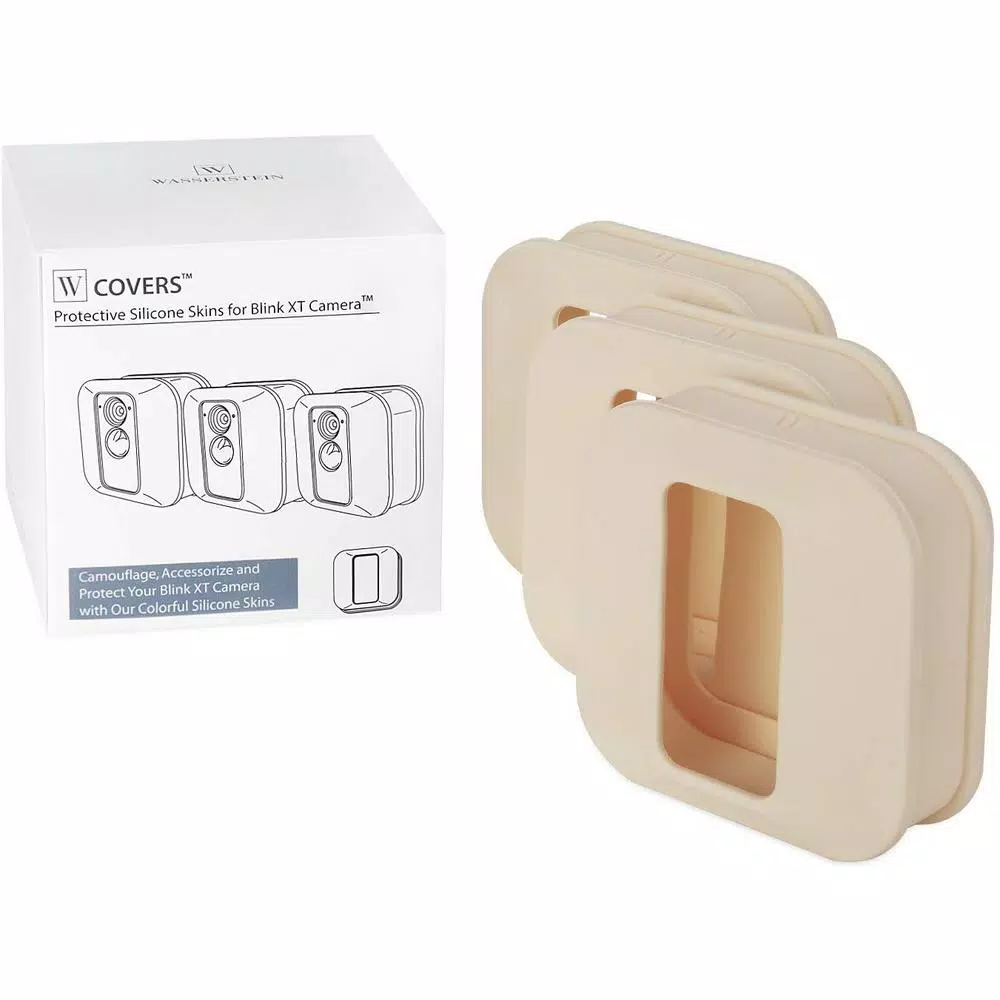Wasserstein Silicone Skins for Blink XT Outdoor Camera, Weatherproof Camouflage Covers (Beige, 3-Pack)