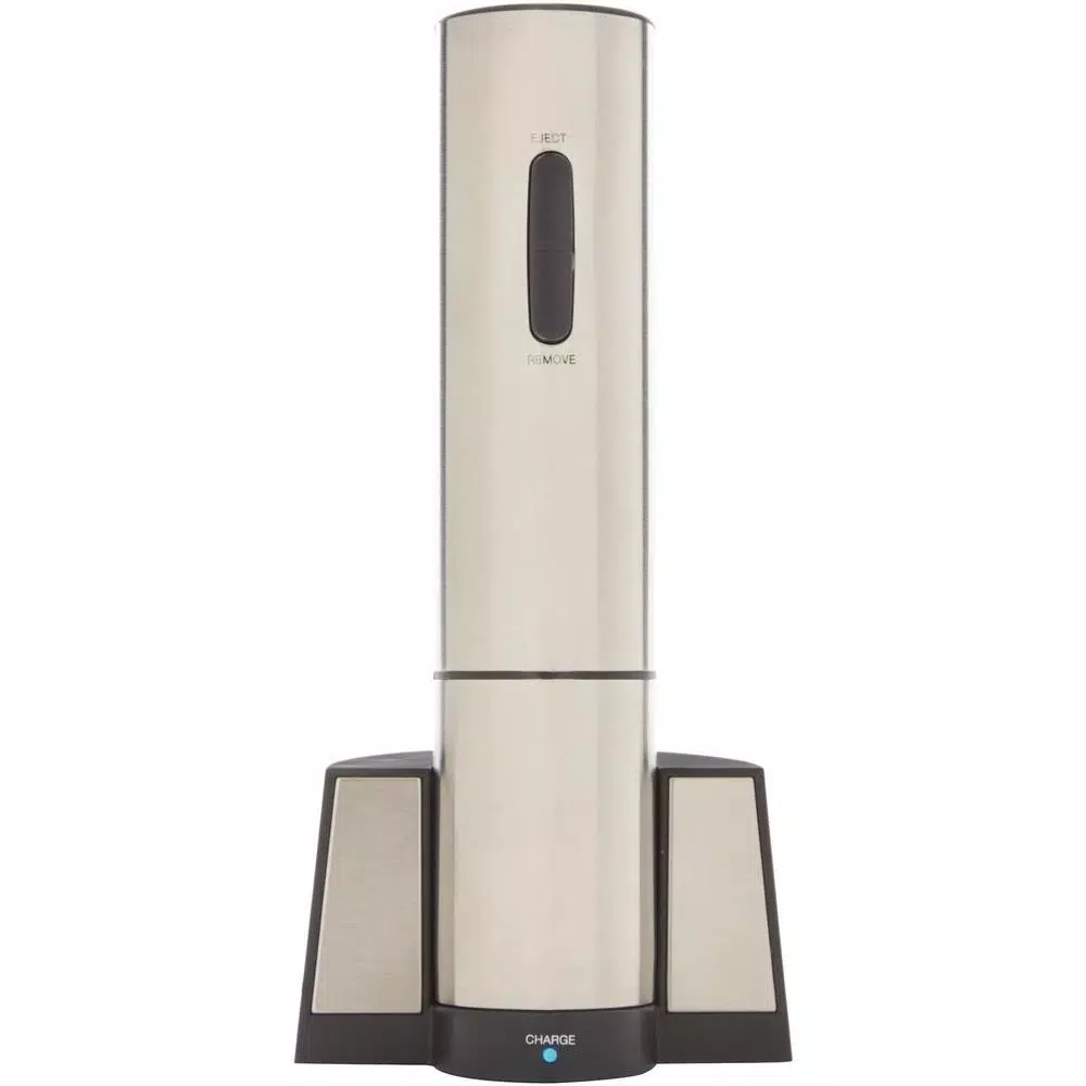 Cuisinart Electric Wine Opener with Rechargeable Charging Base, Brushed Stainless Steel