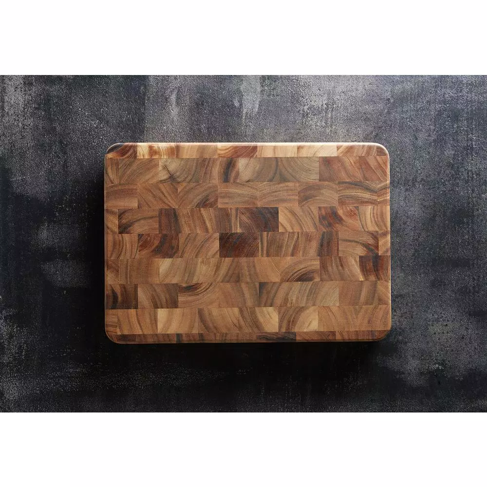 Ironwood Union Stock Yard Acacia Wood End Grain Butcher Block Cutting Board, 20 x 14 x 3 in