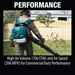 Makita EB7660TH 75.6 cc MM4 4-Stroke Gas Backpack Blower, 206 MPH, 706 CFM thumbnail 8