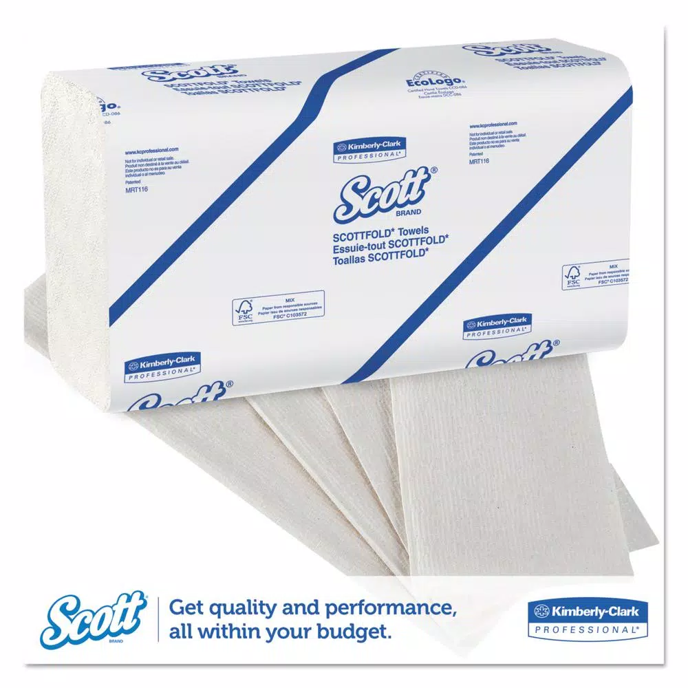 Scott Scottfold White Multifold Paper Towels, 175 Sheets per Pack, 25 Packs per Carton