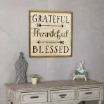 Winsome House Grateful Thankful Blessed Wood Inspirational Wall Plaque - 24in Rustic Home Accent thumbnail 3