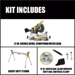 DEWALT 12 in. 15 Amp Sliding Compound Miter Saw with Heavy-Duty Stand Kit thumbnail 2