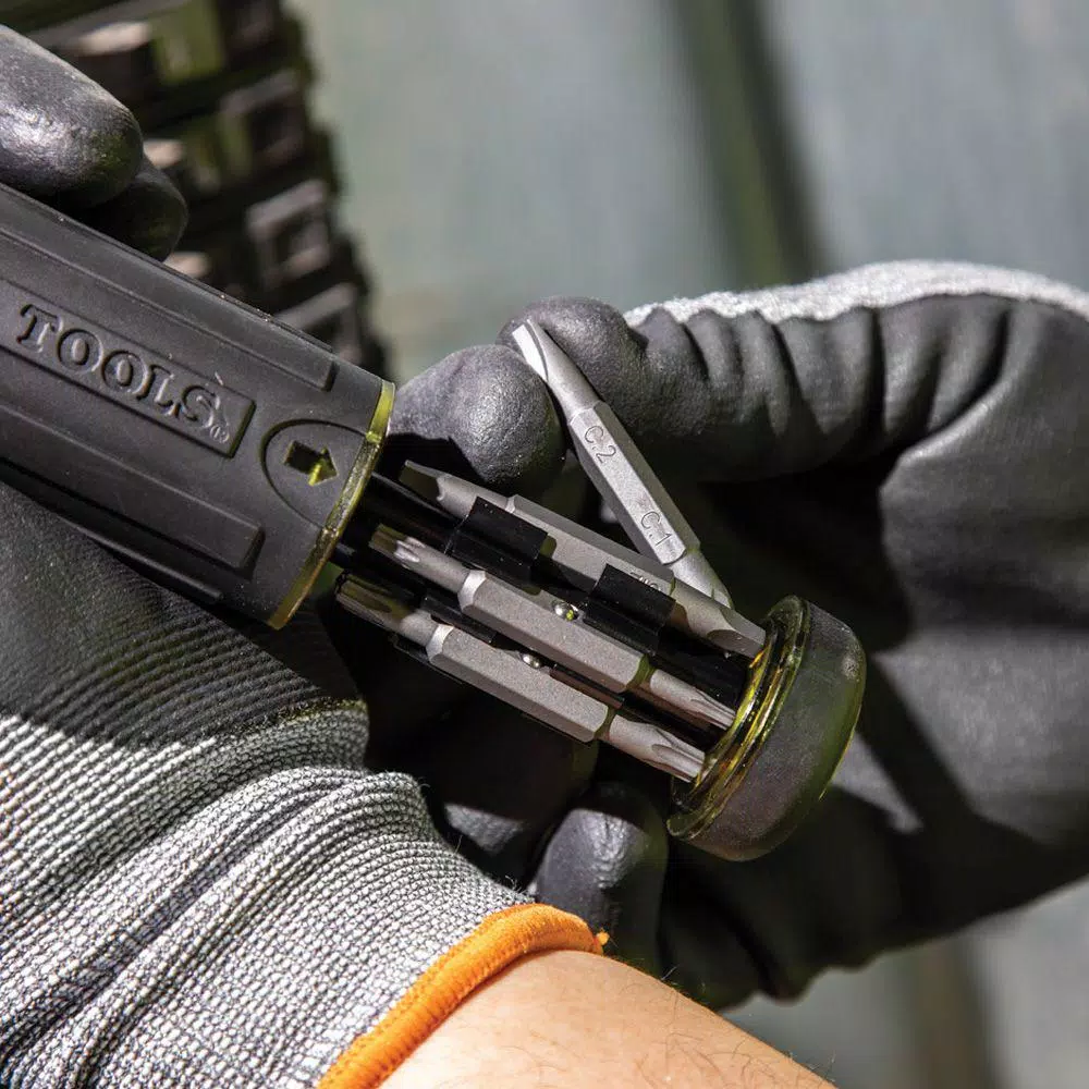 Klein Tools 15-in-1 Multi-Bit Ratcheting Screwdriver with Cushion-Grip Handle