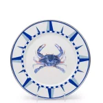 Golden Rabbit Blue Crab Enamelware 10.5 in. Round Dinner Plate Set of 4 thumbnail 2