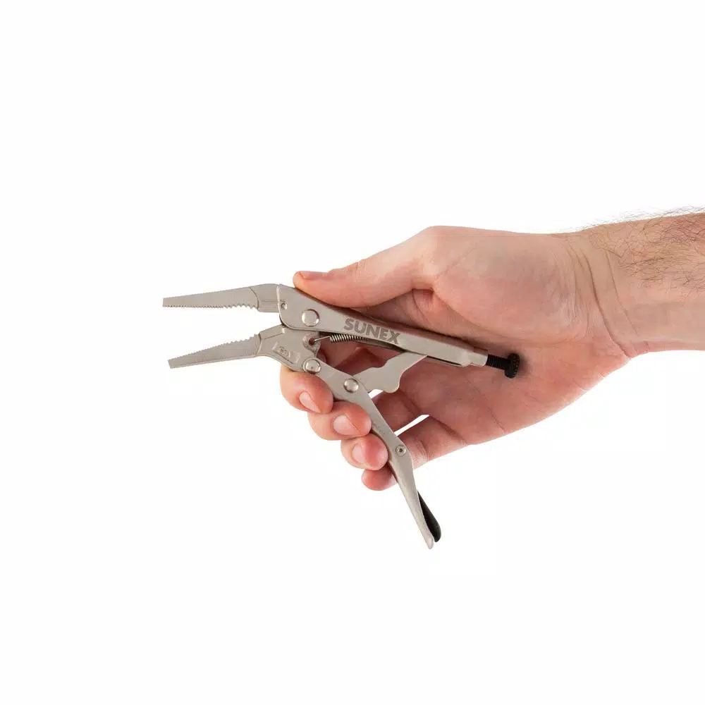 SUNEX TOOLS Sunex 4-Piece Locking Pliers Set - Curved, Long Nose, and Straight Jaw