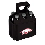 Picnic Time University of Arkansas Razorbacks 6-Bottle Insulated Neoprene Beverage Carrier, Black thumbnail 1