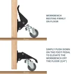 POWERTEC Workbench Casters with Quick-Release Plates, 4-Set Mobility Kit thumbnail 4