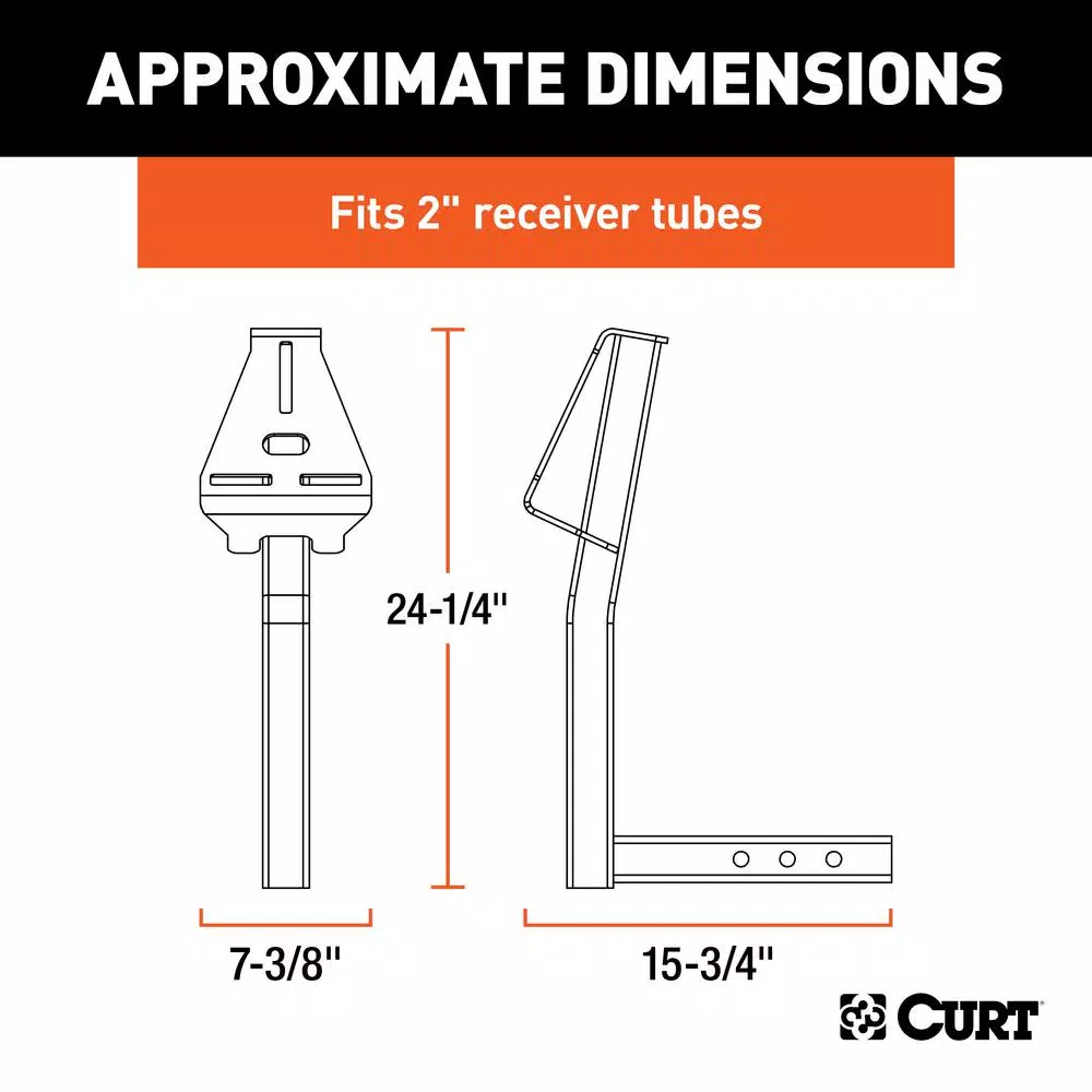 CURT Hitch-Mounted Spare Tire Mount for 2" Receiver