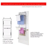 Home Basics 10-Bar Over-the-Door Towel Rack, Collapsible Steel Storage Organizer, Grey thumbnail 5