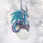 Design Toscano Frost the Gothic Dragon Holiday Ornament Set, 3-Piece thumbnail 6