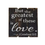 Unbranded But The Greatest of These is Love 16 in. x 16 in. Wood Wall Art Sign thumbnail 2
