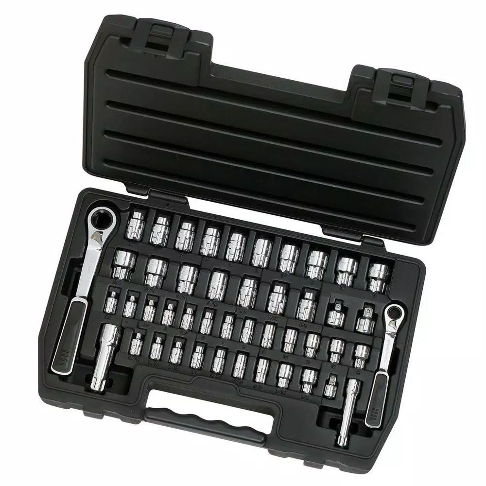 GEARWRENCH 46-Piece 1/4 in. and 3/8 in. Drive Pass-Thru 6-Point SAE/Metric Socket and GearRatchet Set