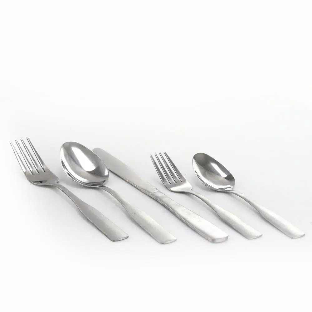 Gibson Home Abbeville 61-Piece Stainless Steel Flatware Set with Wire Caddy, Service for 12