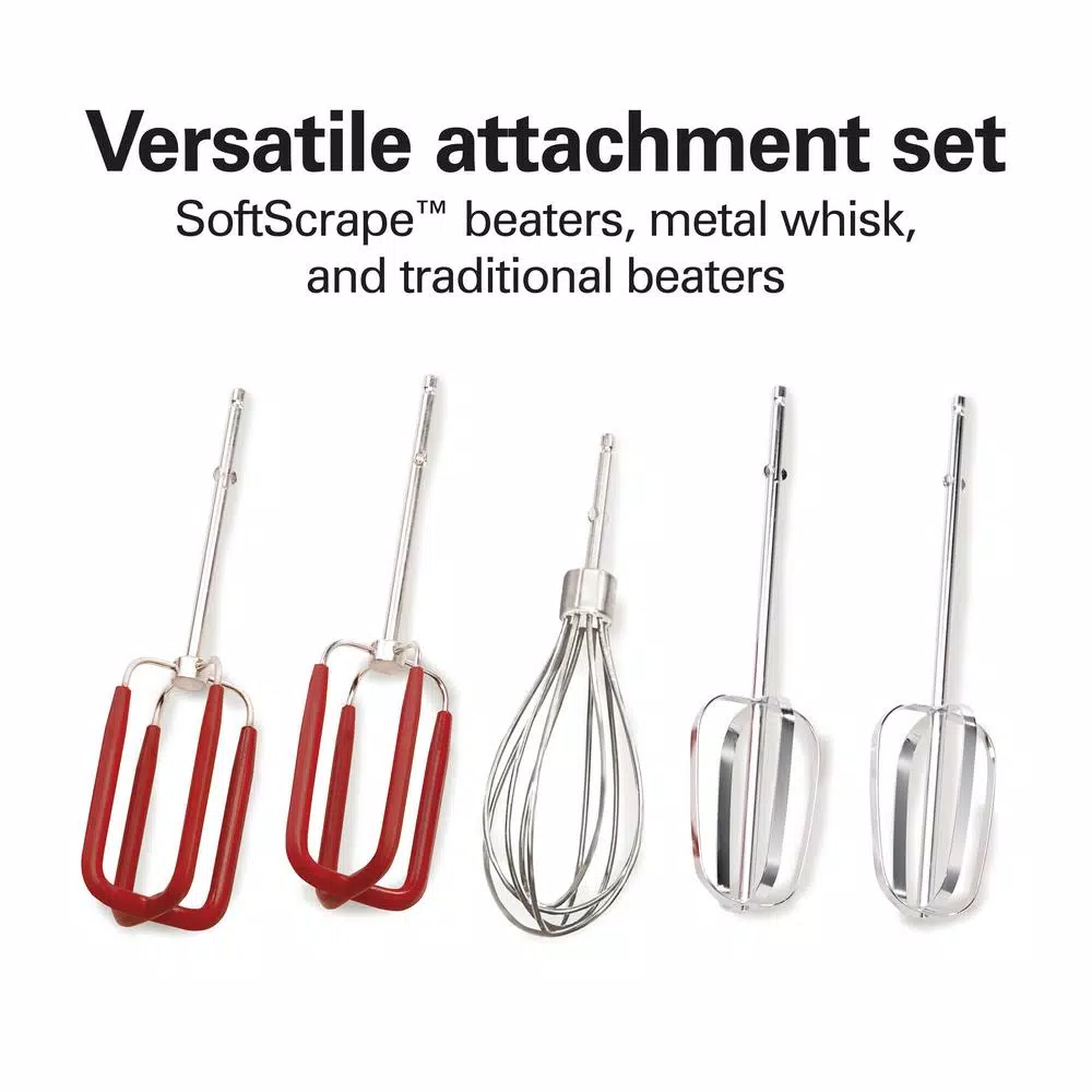 Hamilton Beach SoftScrape 6-Speed Stainless Steel Hand Mixer with Snap-On Storage Case