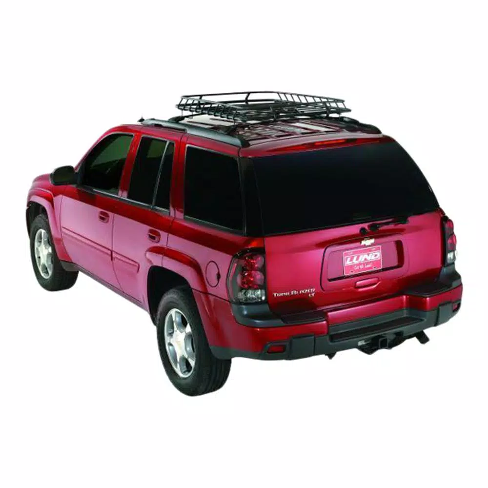 Lund Steel Roof Rack Cargo Basket - Large Capacity Powder Coated Cargo Carrier, Black