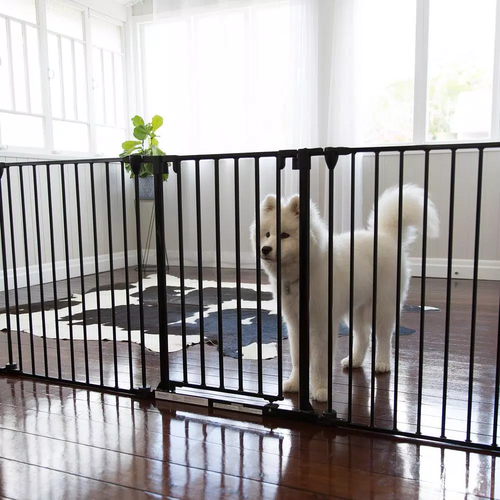 Perma Child Safety 30 in. Super Wide 3-in-1 Playpen Barrier, 6-Panel Play Yard & Baby Gate, Black