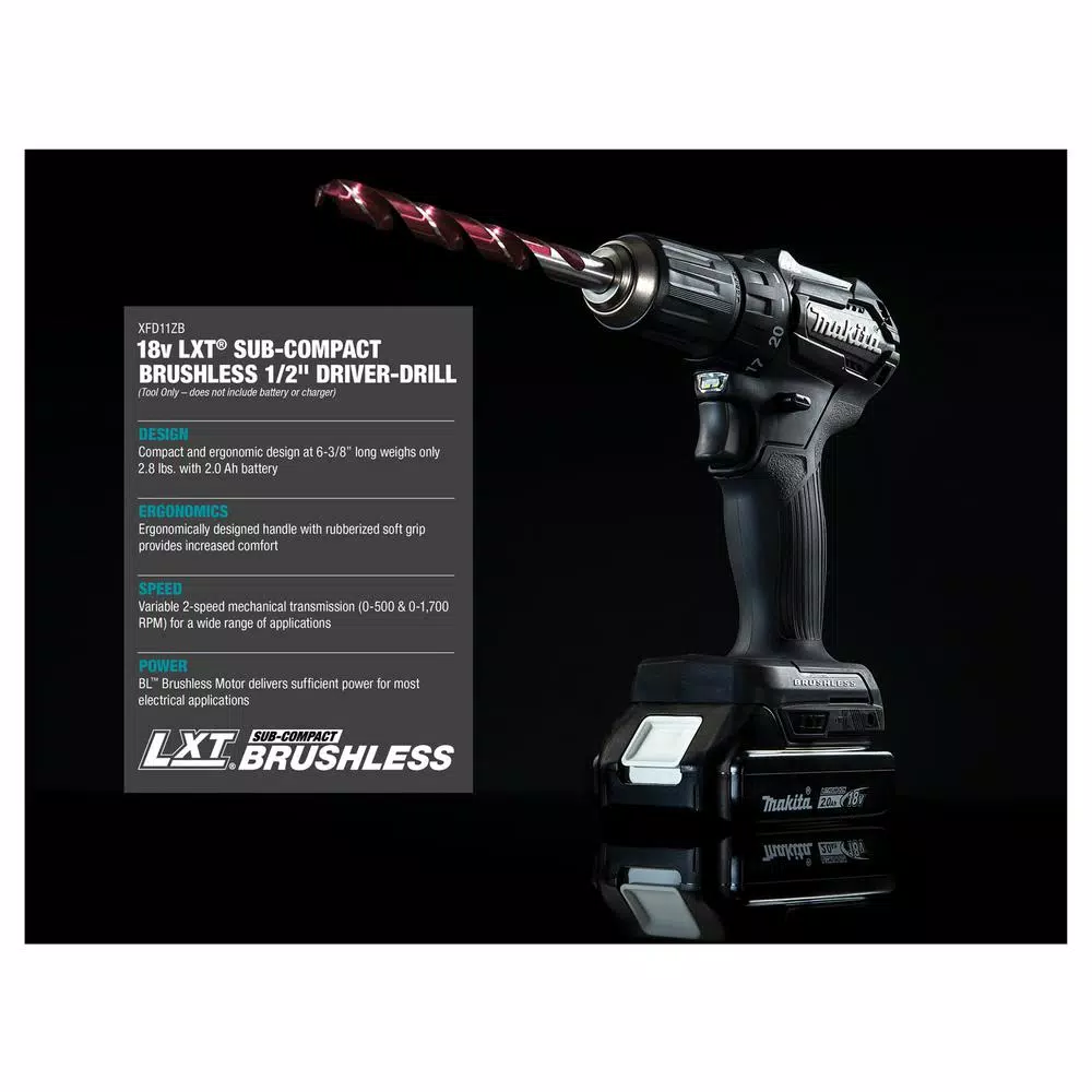 Makita 18V LXT Sub-Compact Brushless Cordless 1/2 in. Driver Drill (Tool Only)