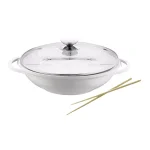 Berndes Vario Click Pearl 13.5 in. Induction Round Wok with Lid, White thumbnail 1