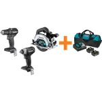 Makita 18V LXT Sub-Compact Brushless Tool Combo Kit: Driver Drill, Impact Wrench, Circular Saw & 2-Battery Starter Pack thumbnail 1