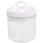 Home Basics 0.9 L Twist 'N Lock Air-Tight White Round Plastic Canister thumbnail 2