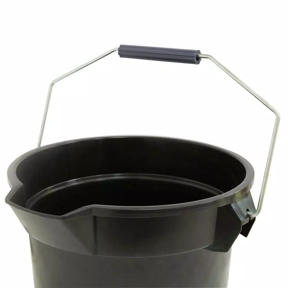 TAFCO PRODUCTS Tafco 3.5 Gal. Black Round Utility ECO Bucket, 14 Qt. Heavy-Duty Recycled Plastic Pail