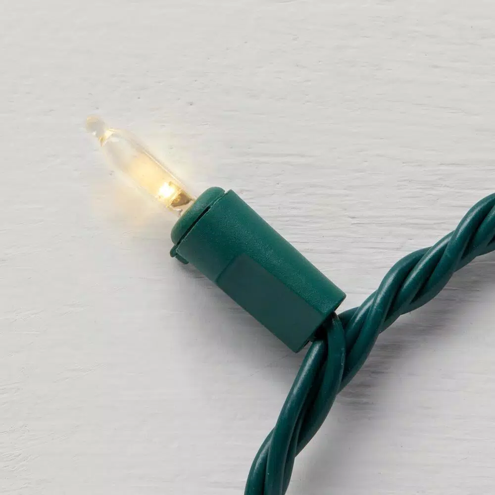 Home Accents Holiday 300-Light LED Warm White Mini String Lights, Constant On, Green Wire (Set of 2)