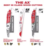 Milwaukee 9 in. Carbide Teeth Pruning Reciprocating Saw Blade, 3 TPI (3-Pack) thumbnail 4