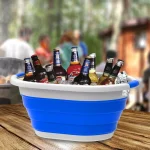 Lavish Home Blue Collapsible Multi-Use Laundry Basket with Comfort Grip Handles thumbnail 5