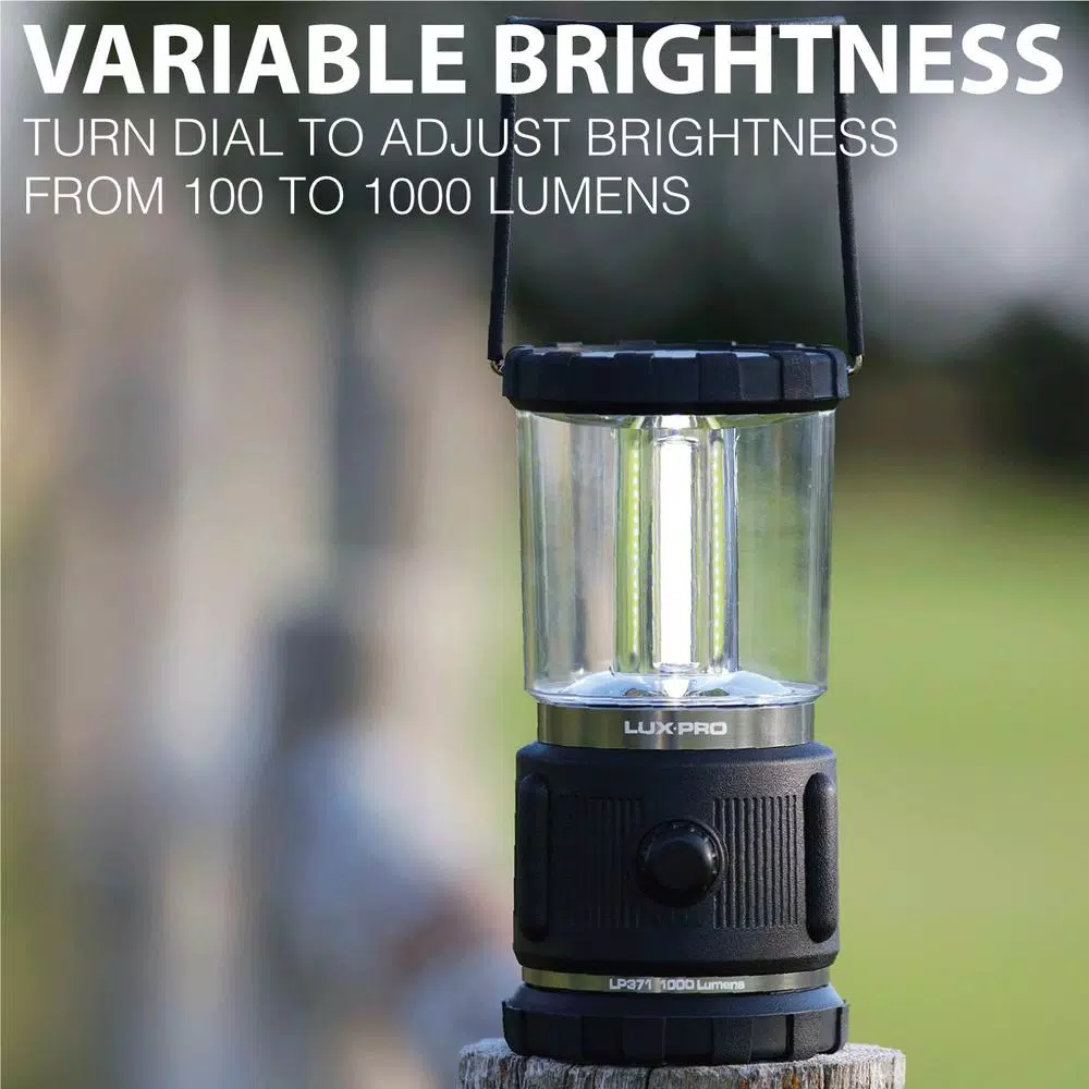 LUXPRO 3D Rugged LED Lantern, 1000 Lumens, 360° Broadbeam Light with TackGrip