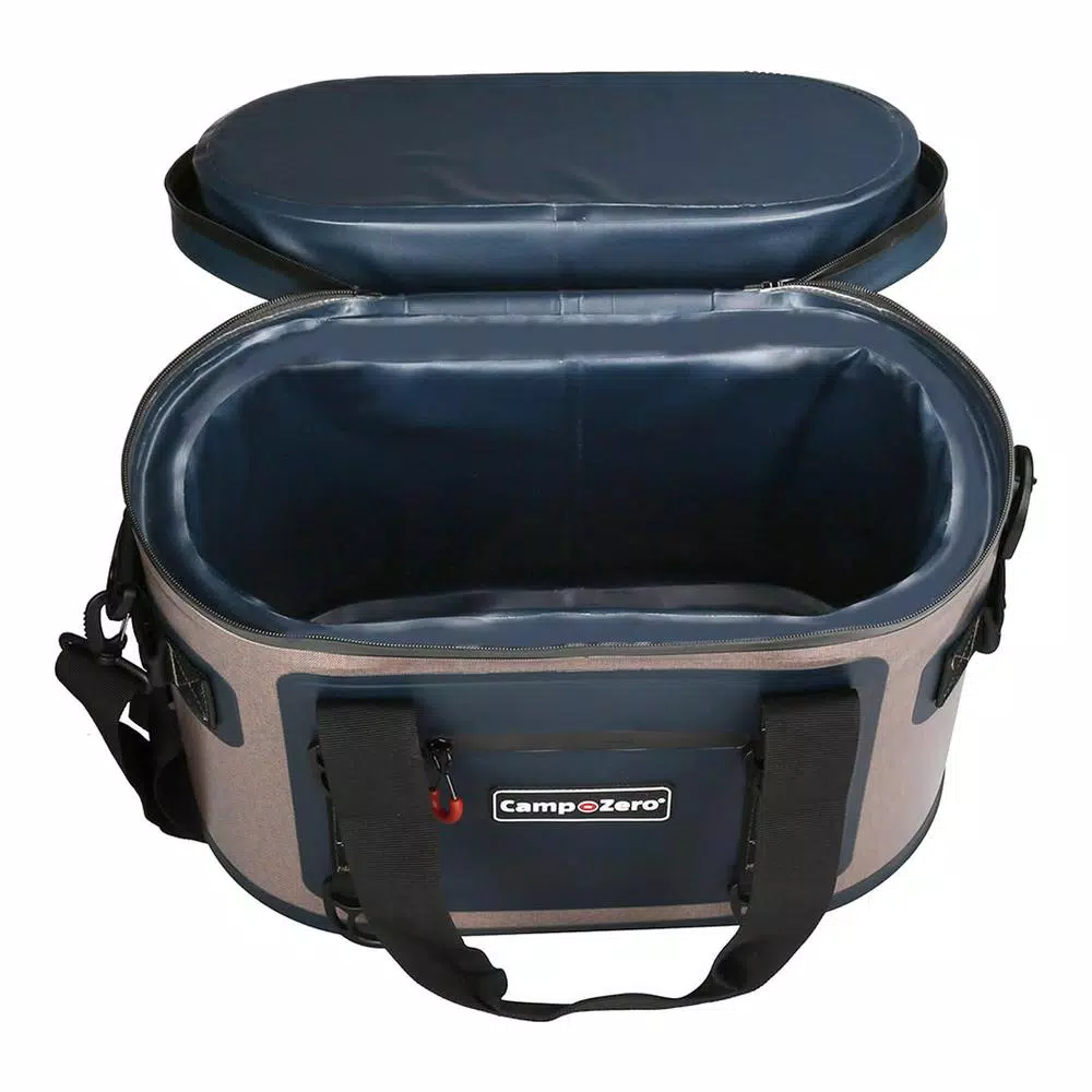 Camp-Zero 17.6 Qt. Soft Side Cooler, 30-Can Capacity, Beige and Blue