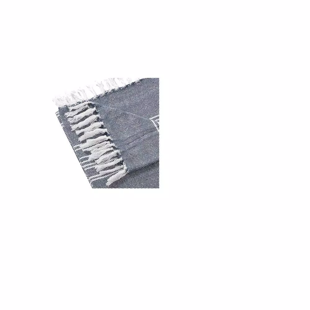 Unbranded MHF Home Blue and White Striped Cotton Blend Throw Blanket, 50 x 60 in.