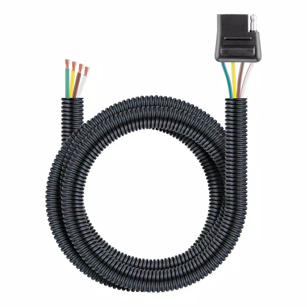 CURT Custom Vehicle-Trailer Wiring Harness, 4-Way Flat, for Astro, Blazer, Bravada, Jimmy, Safari with Quick T-Connector