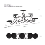 Lavish Home 5-Light Matte Black Iron Candelabra with Classic Scroll Design thumbnail 2