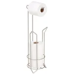 Bath Bliss Satin Nickel Toilet Paper Holder and Stand with Extra Roll Storage thumbnail 1