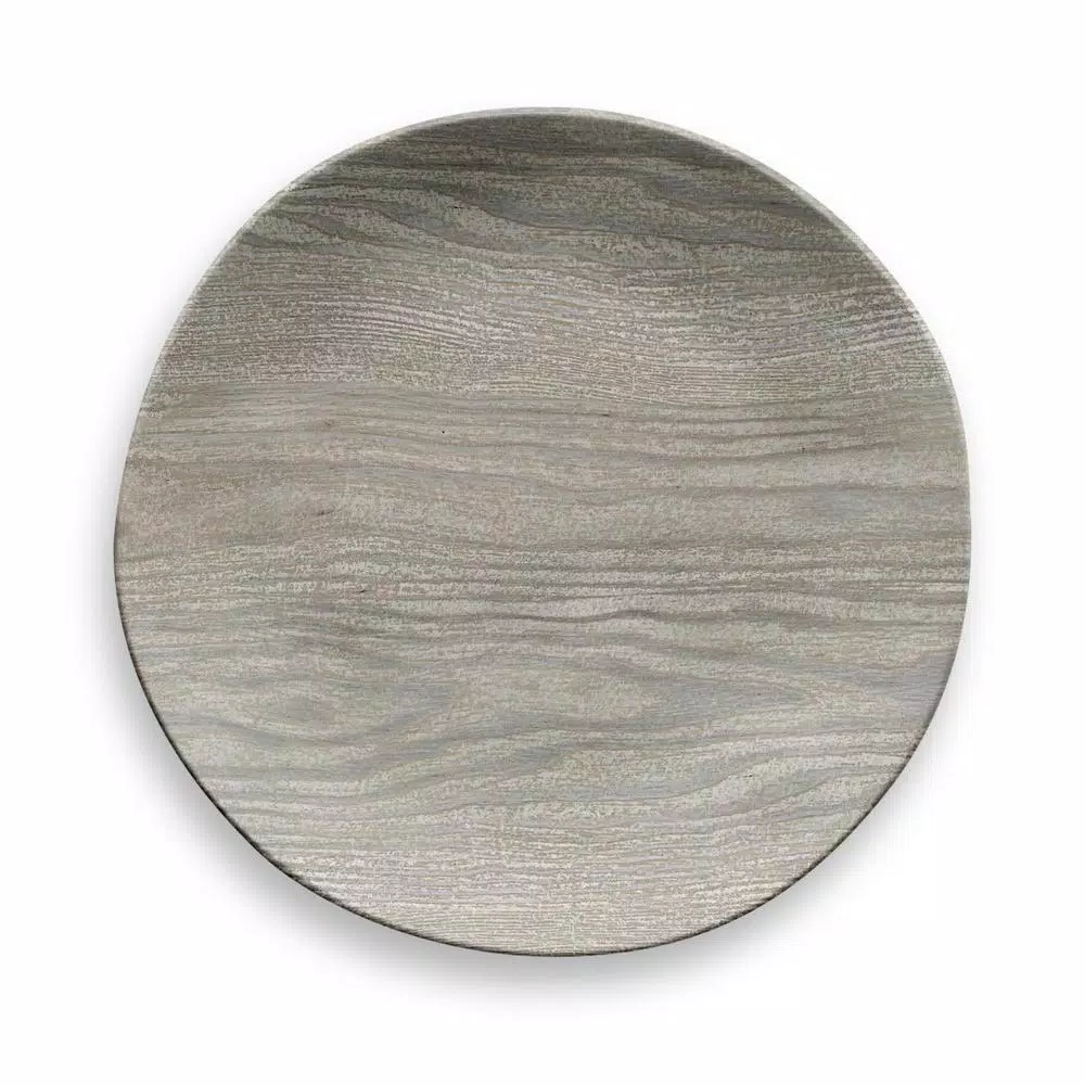 Unbranded French Oak Melamine Dinner Plate Set of 6 - Light Wood Look Round Plates