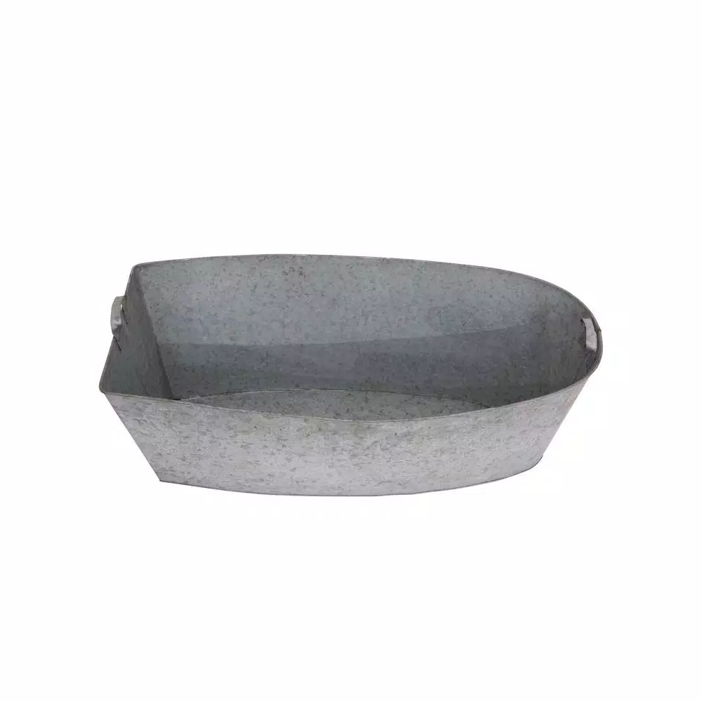 3R Studios Distressed Wood Decorative Boat with Tin Insert - Nautical Display Container