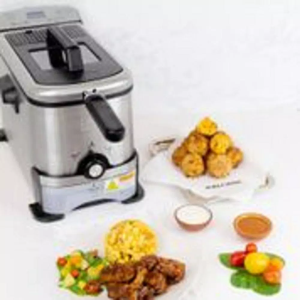 Kalorik Digital Deep Fryer with Oil Filtration System, 3.2 Qt, Stainless Steel