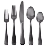 Skandia Opera 20-Piece Matte Black Gunmetal Stainless Steel Flatware Set, Service for 4 thumbnail 1