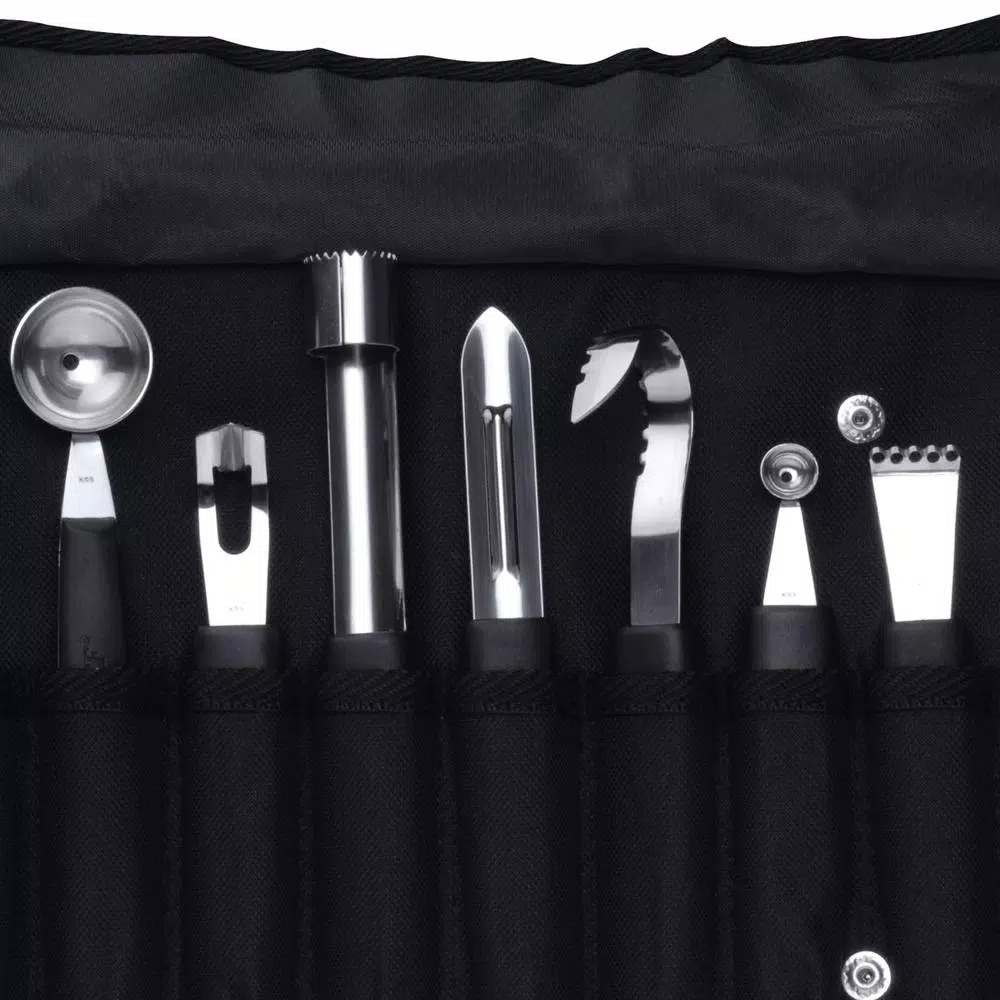BergHOFF Essentials 8-Piece Stainless Steel Garnishing Tool Set with Carrying Case