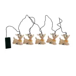 Rudolph 4 in. Rudolph Seated with Bell Collar 5-Light LED Battery Operated Christmas String Lights, White thumbnail 1