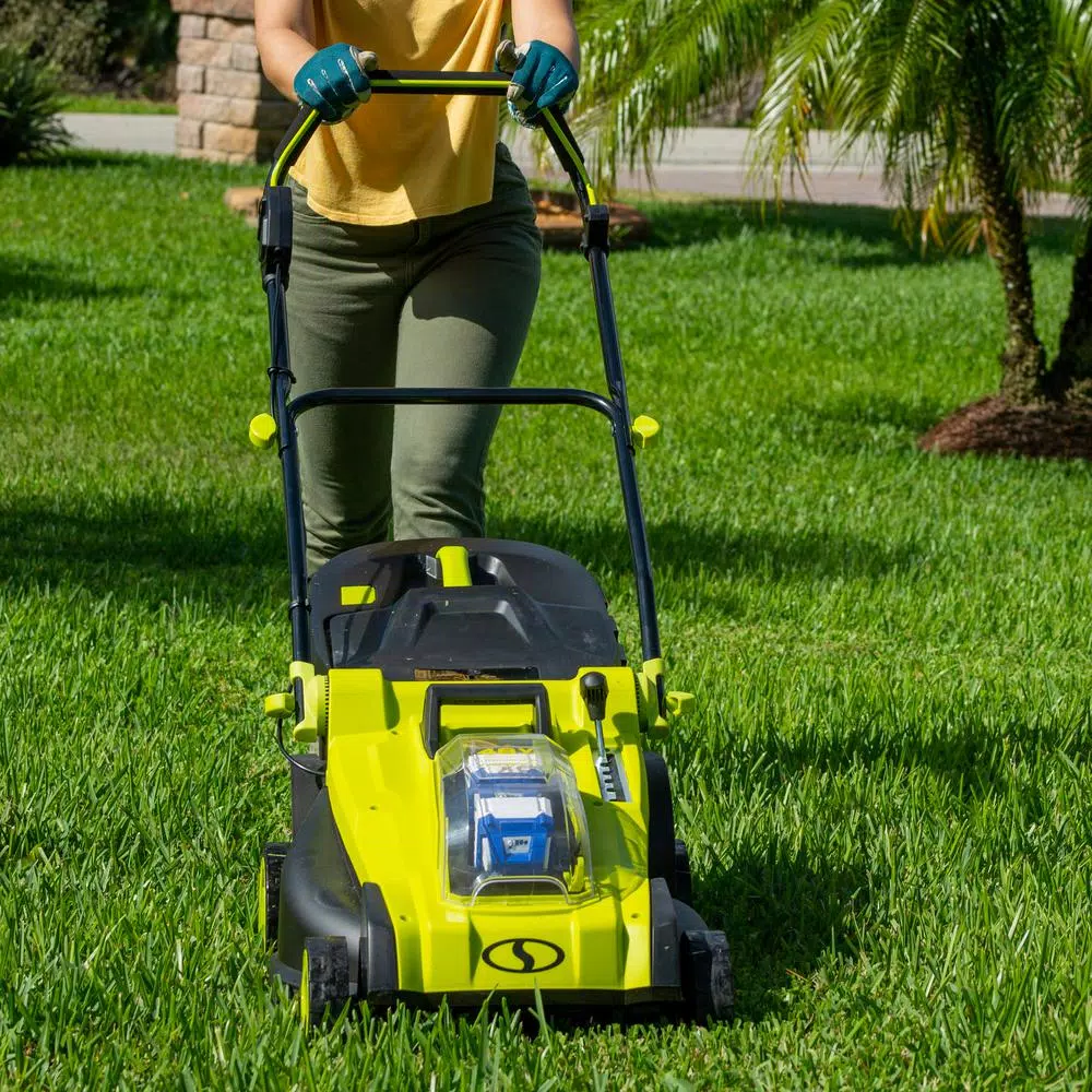 Sun Joe 17 in. 48V iON+ Cordless Electric Walk Behind Push Lawn Mower (Tool Only)