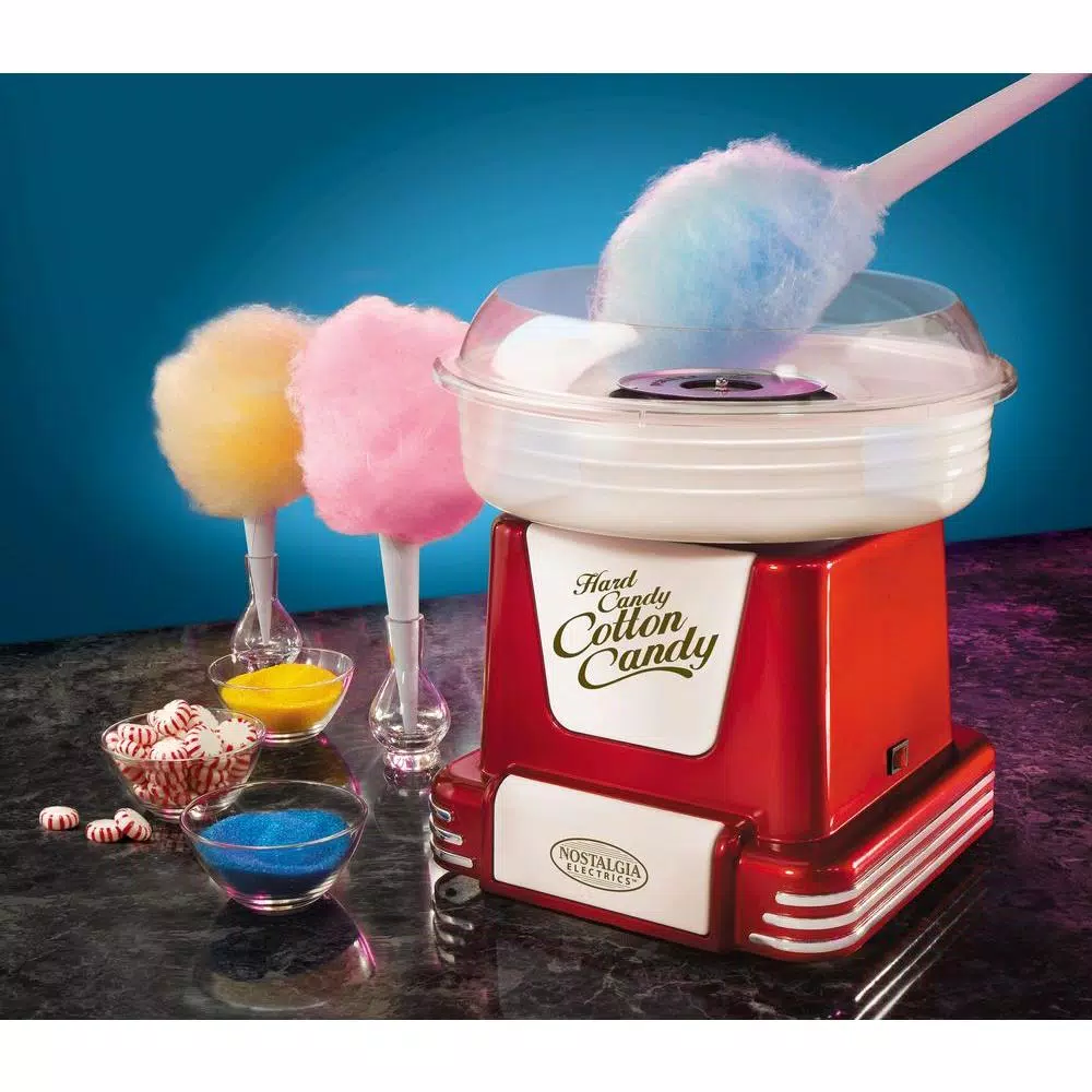 Nostalgia PCM805 Retro Series Hard & Sugar Free Cotton Candy Maker, Red