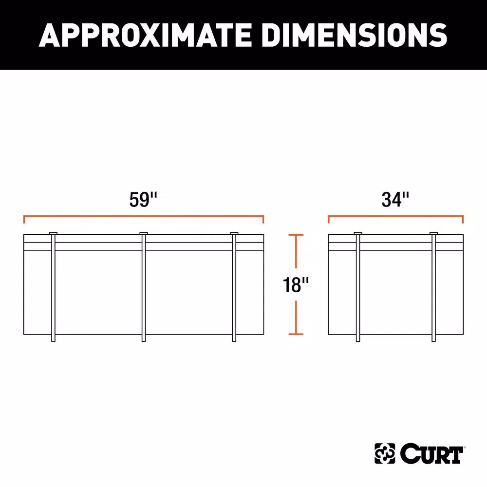CURT Water Resistant Extended Rooftop Cargo Bag, 59" x 34" x 21"