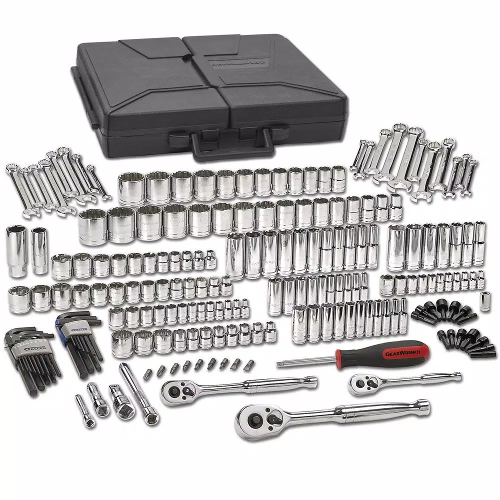 GEARWRENCH 216-Piece Mechanic Tool Set with 1/4 in., 3/8 in., and 1/2 in. Drive SAE/Metric Sockets and Ratchets