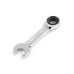TEKTON 1/2 in. Stubby Ratcheting Combination Wrench, 6-Point Box End thumbnail 1
