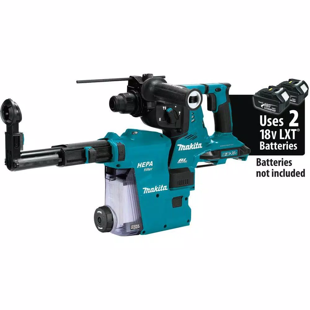 Makita 18V X2 LXT 36V Brushless SDS-Plus Rotary Hammer with HEPA Dust Extractor