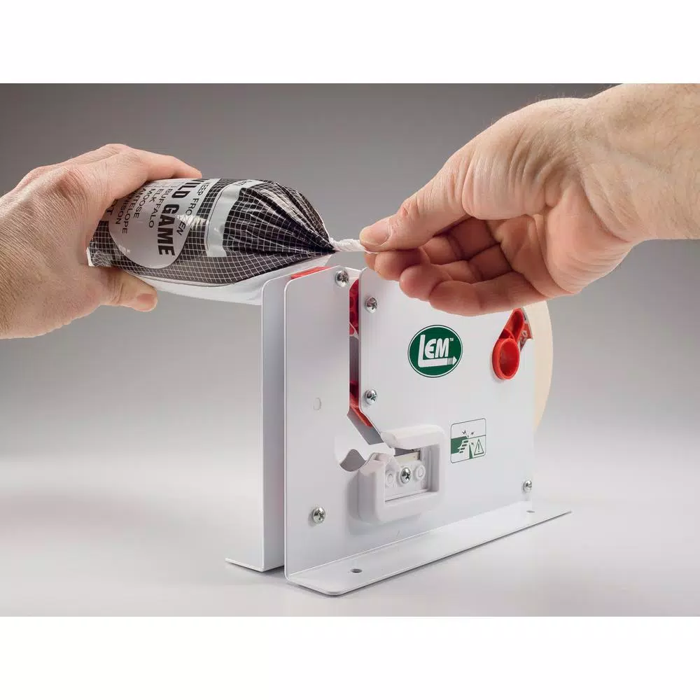 LEM Meat Grinder Packaging System with Poly Bag Tape Machine and Wild Game Bags