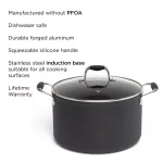 Ecolution Symphony 8 qt. Aluminum Nonstick Stock Pot with Glass Lid, Slate thumbnail 3