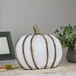 Northlight Blue and Gray Wooden Pumpkin Table Top Decoration - 13.75 in. Halloween & Thanksgiving Sculpture thumbnail 2
